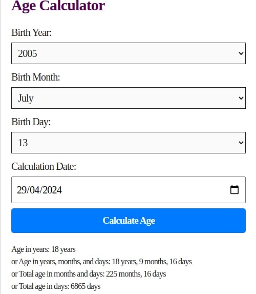 Age Calculator